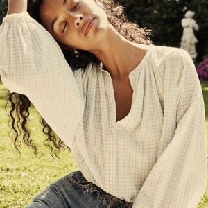 Doen Jane Blouse in Picnic Plaid S